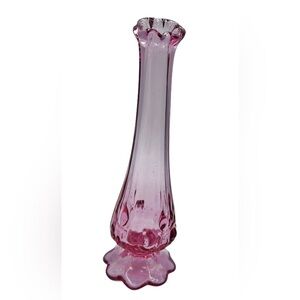 Dusty Rose Fenton 8” Swung Vase – Pristine Condition
